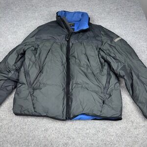 Vintage Nautica Competition Down Jacket Men's XL Gray Blue Puffer Ski 90s Retro